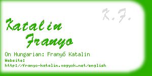 katalin franyo business card