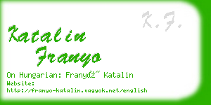 katalin franyo business card